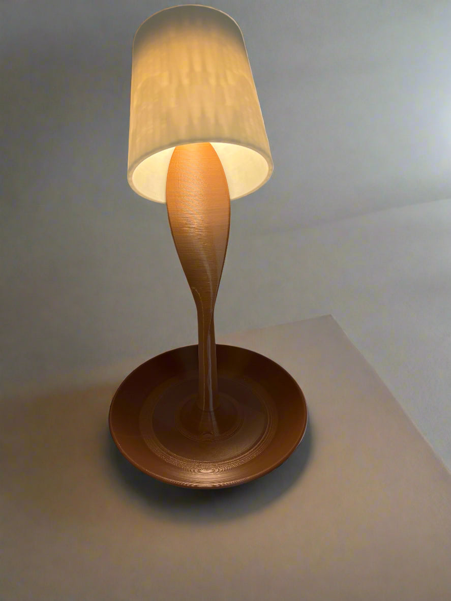 Desk lamp with tray