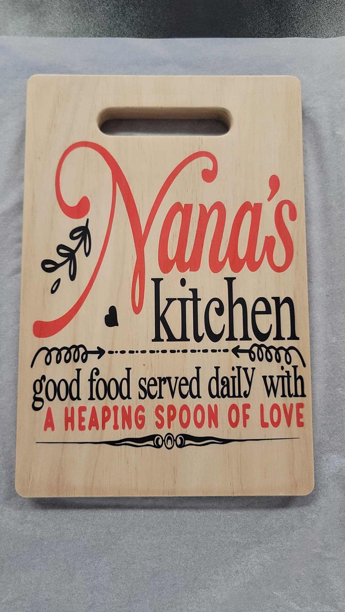 Kitchen open daily engraved cutting board