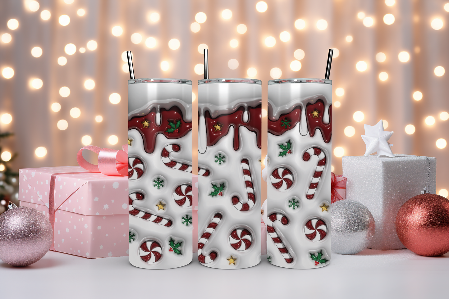 Christmas Candy Cane Tumblers