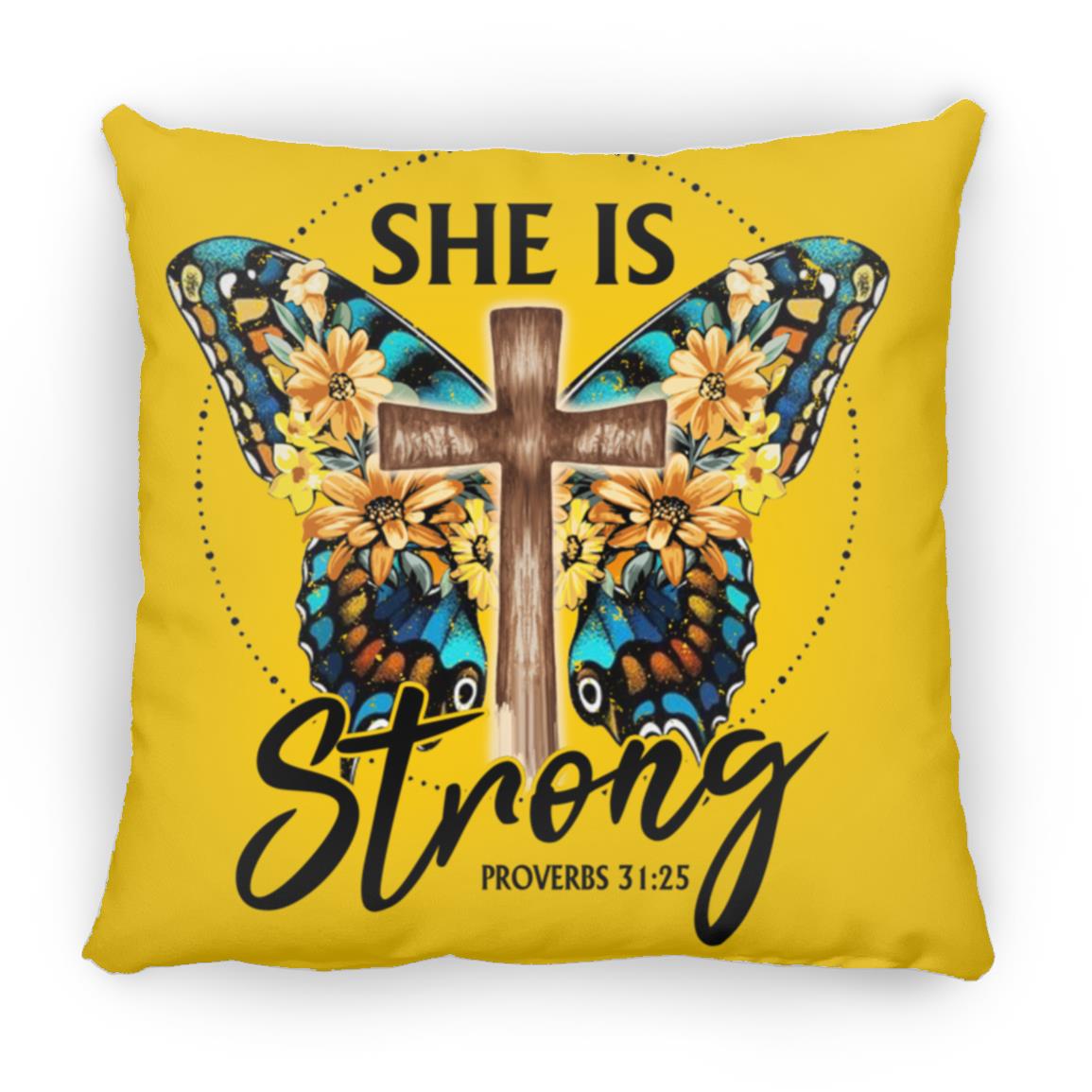 She Is Stronge Large Square Pillow