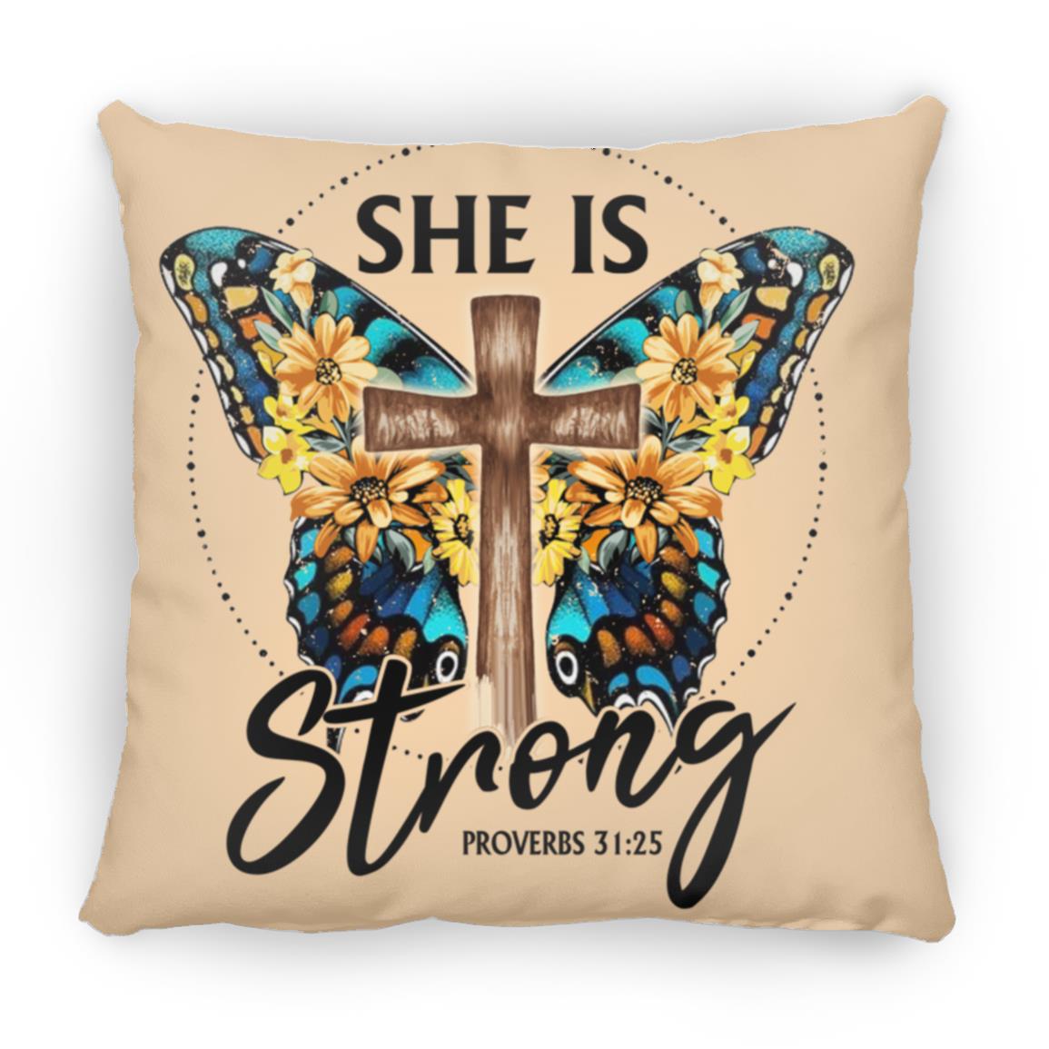 She Is Stronge Large Square Pillow