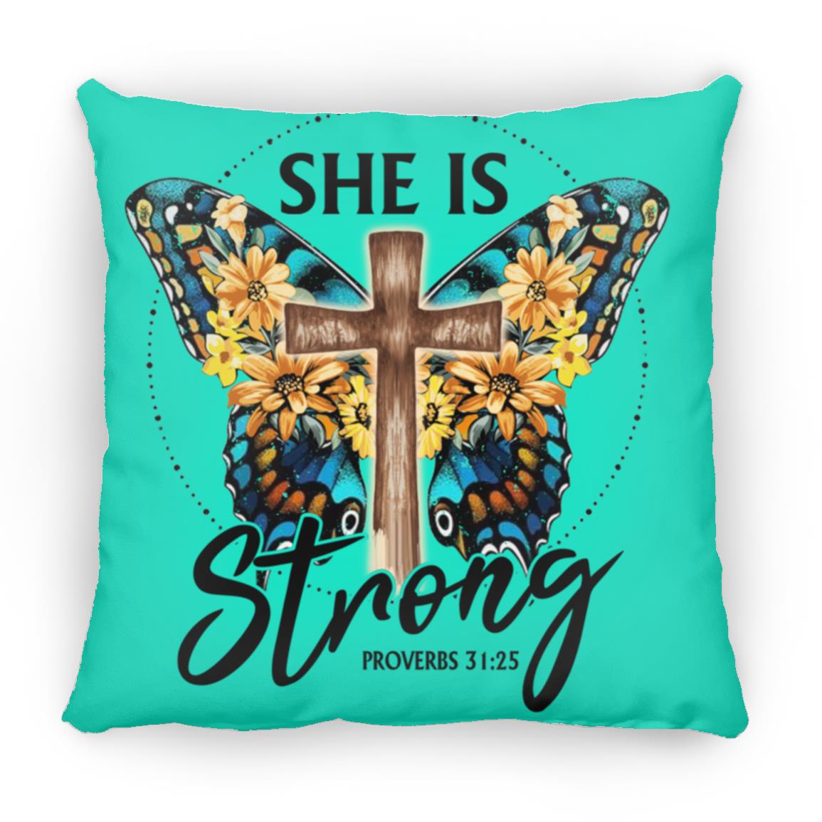 She Is Stronge Large Square Pillow