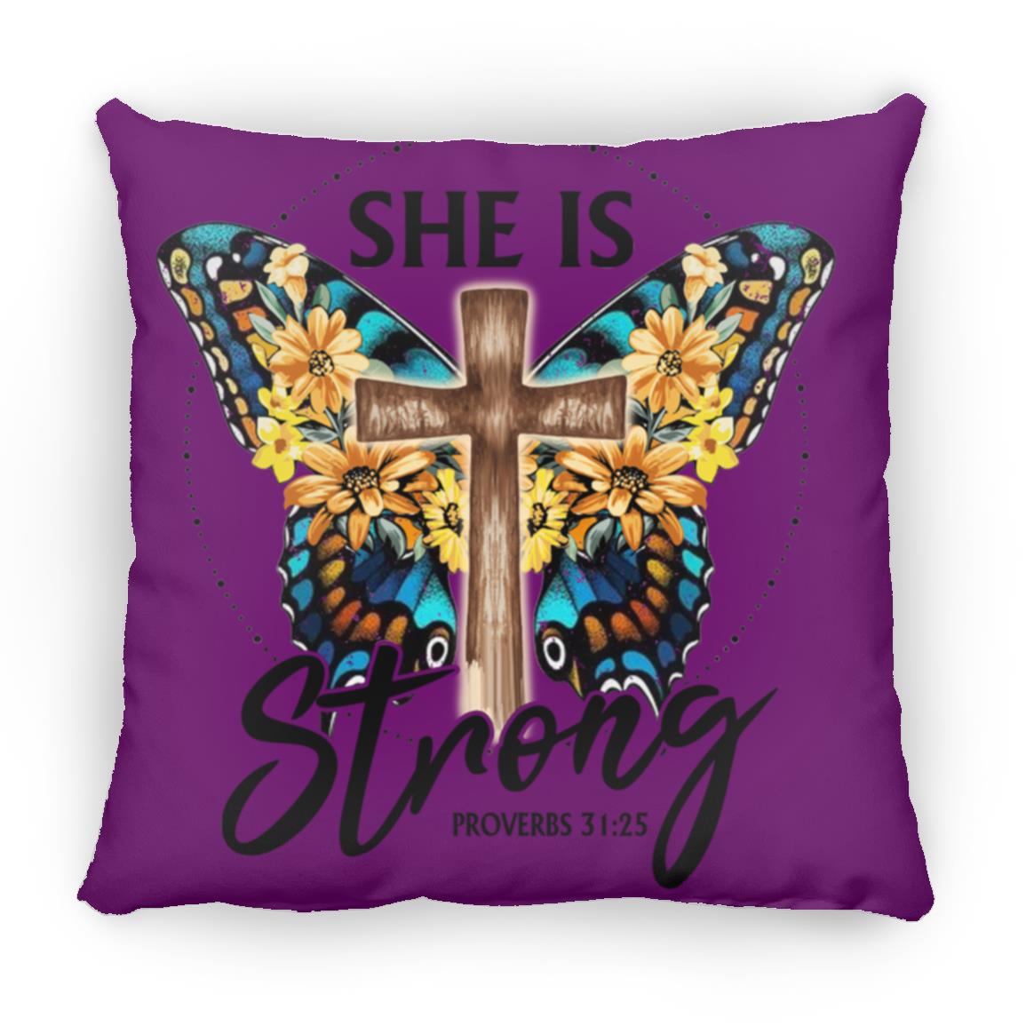 She Is Stronge Large Square Pillow