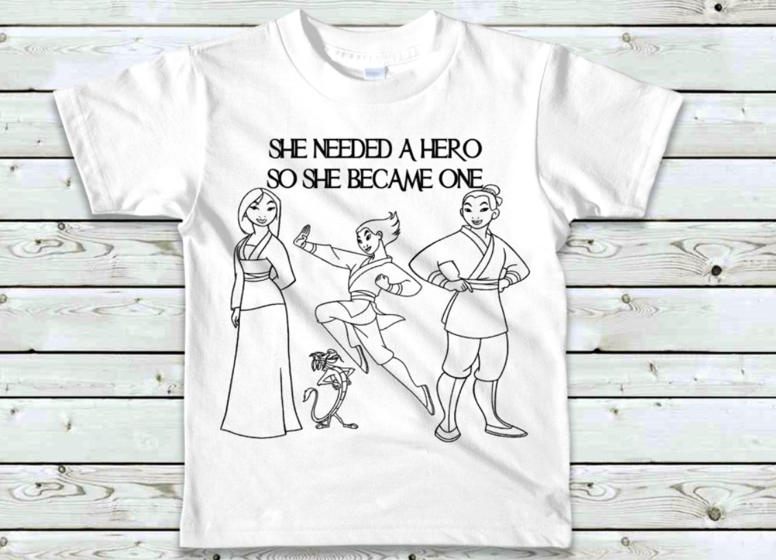 SHE NEEDED A HERO COLORING KIDS T-SHIRTS