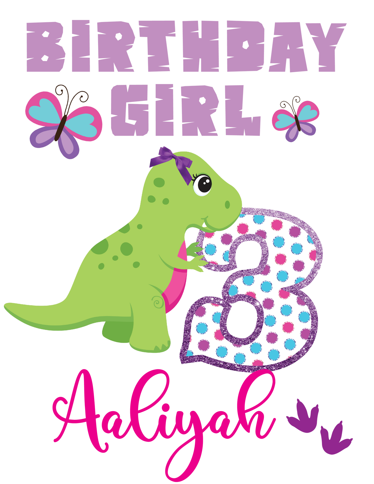 Girl Dino birthday shirts