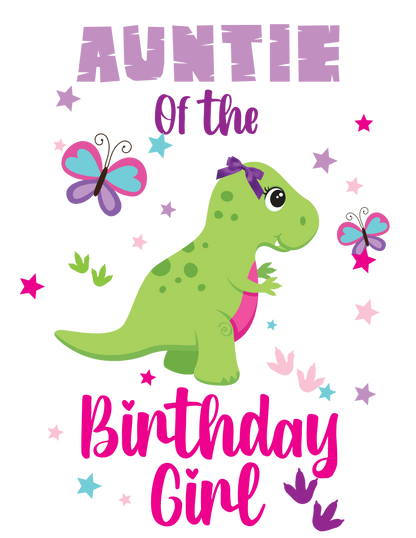 Girl Dino birthday shirts