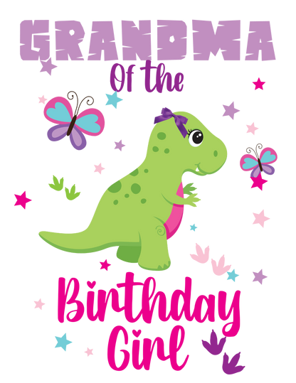 Girl Dino birthday shirts