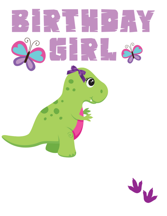 Girl Dino birthday shirts