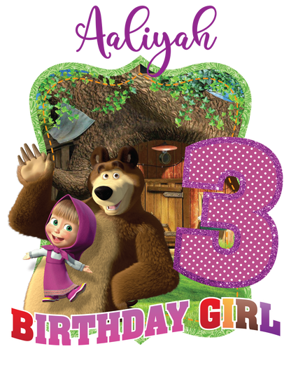 Marsha and the bear birthday shirts