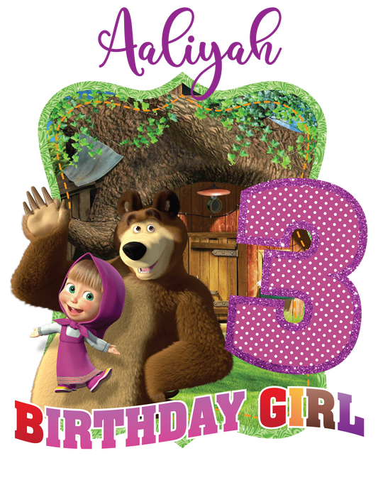 Marsha and the bear birthday shirts