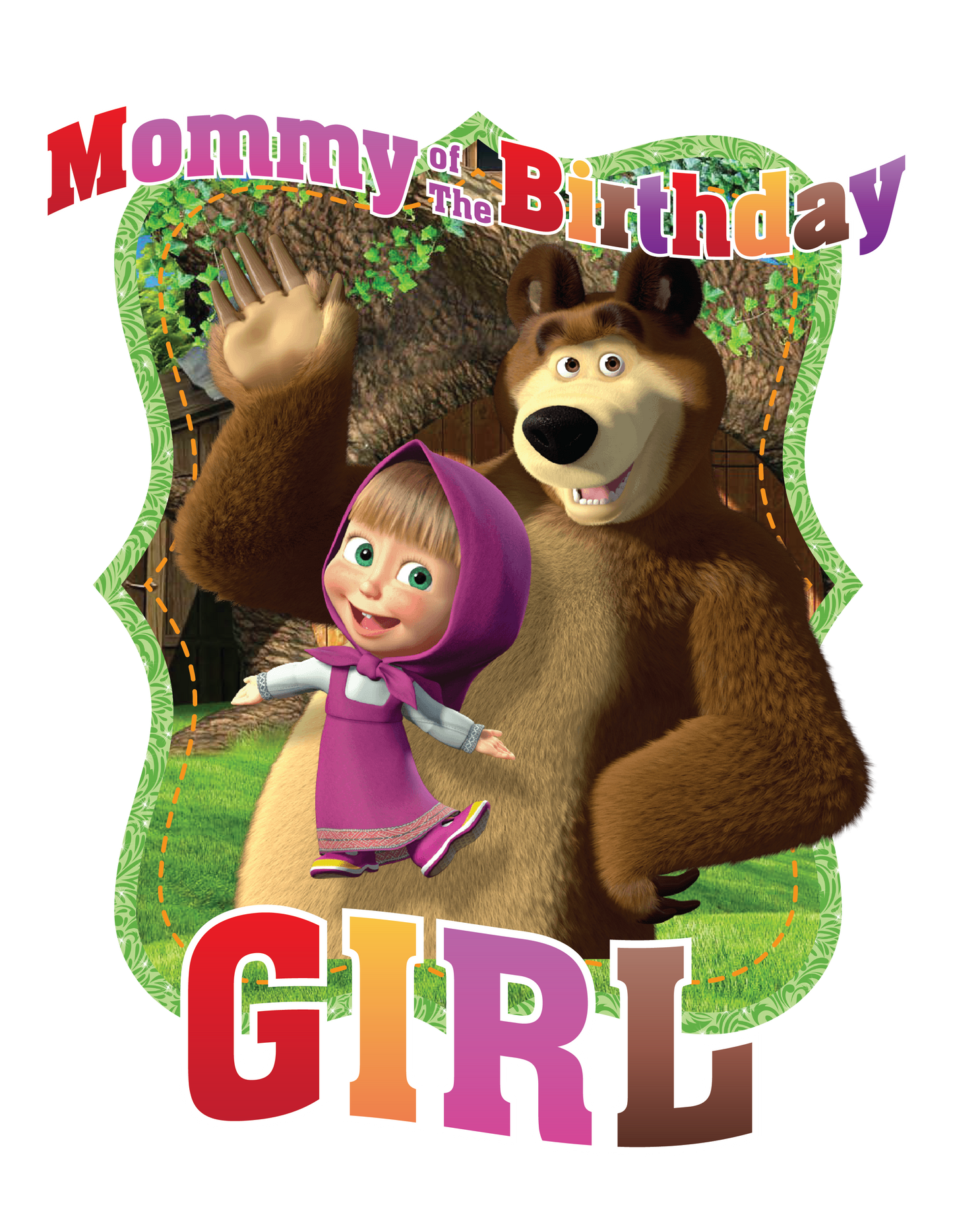 Marsha and the bear birthday shirts