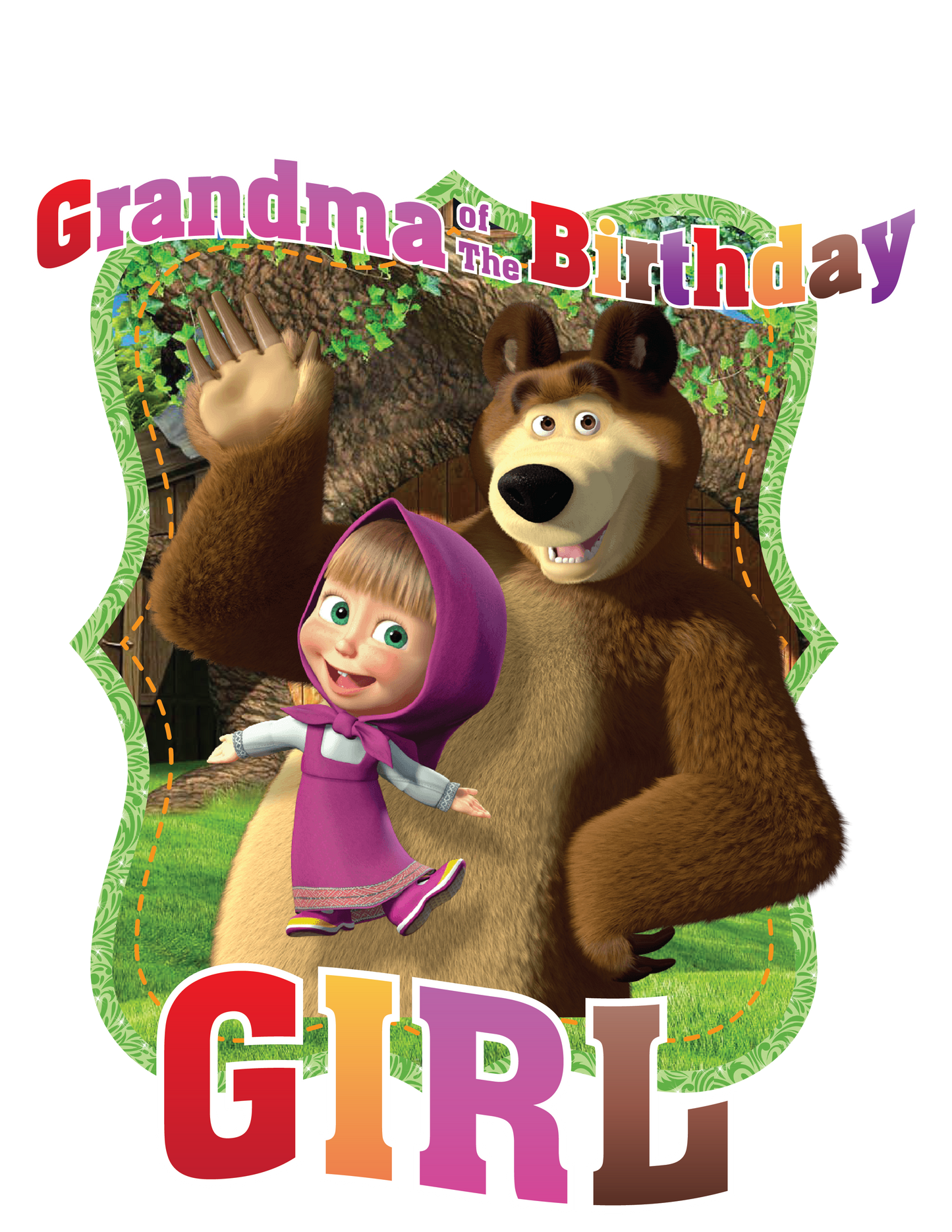 Marsha and the bear birthday shirts