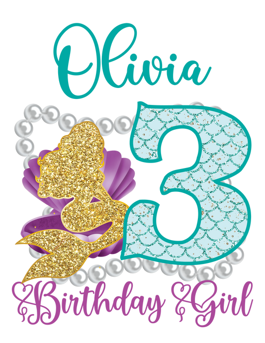 Mermaid birthday shirts