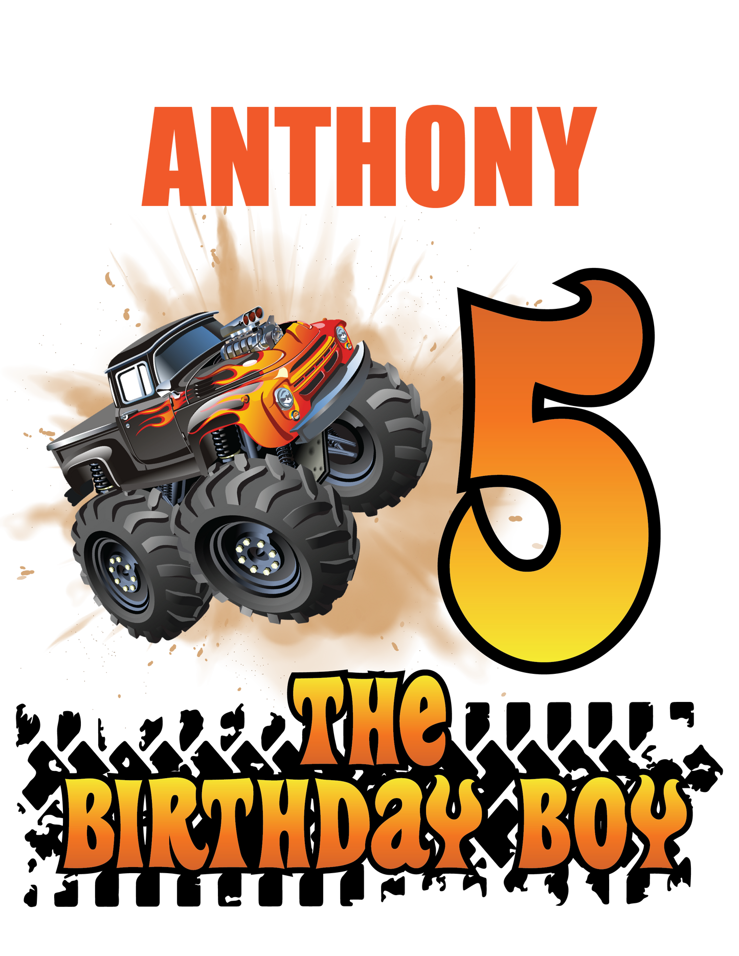 Monster truck birthday shirts