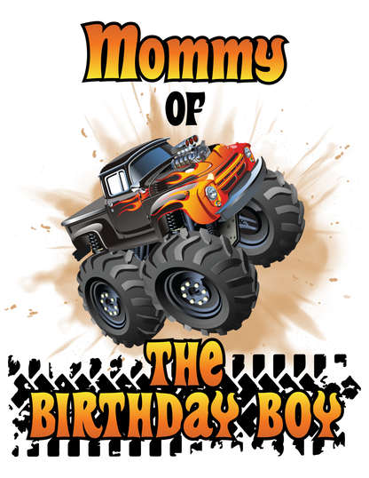 Monster truck birthday shirts