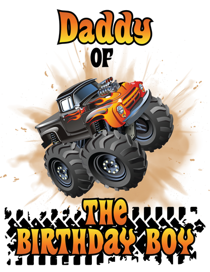 Monster truck birthday shirts