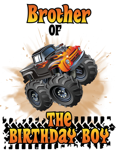 Monster truck birthday shirts