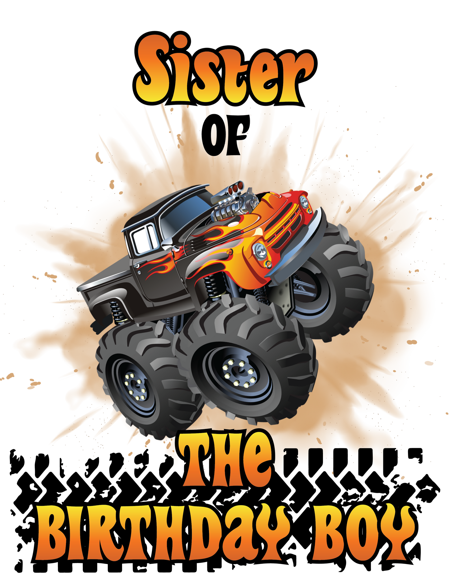 Monster truck birthday shirts