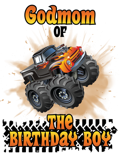 Monster truck birthday shirts